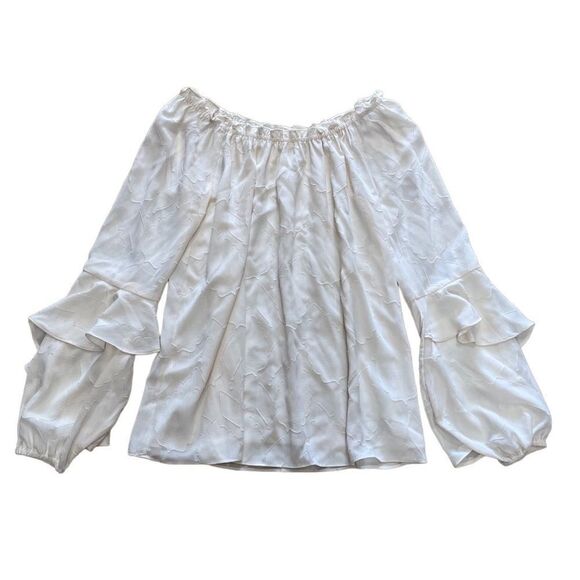 🌟70% OFF🌟NEW 🌟Michael Kors🌟Cream Off Shoulder Long Sleeve Top - Picture 3 of 3